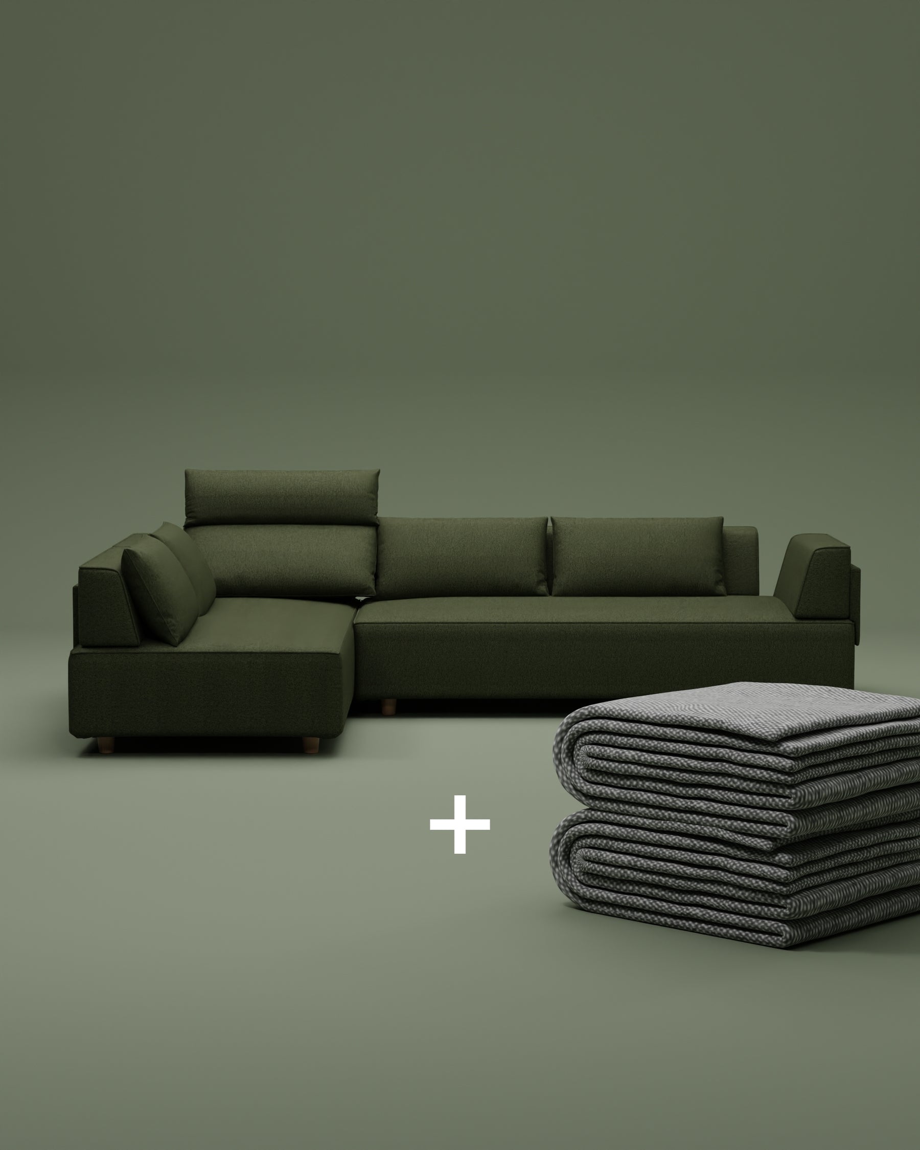 Modulares Sofa Louis 5-Sitzer mit Schlaffunktion