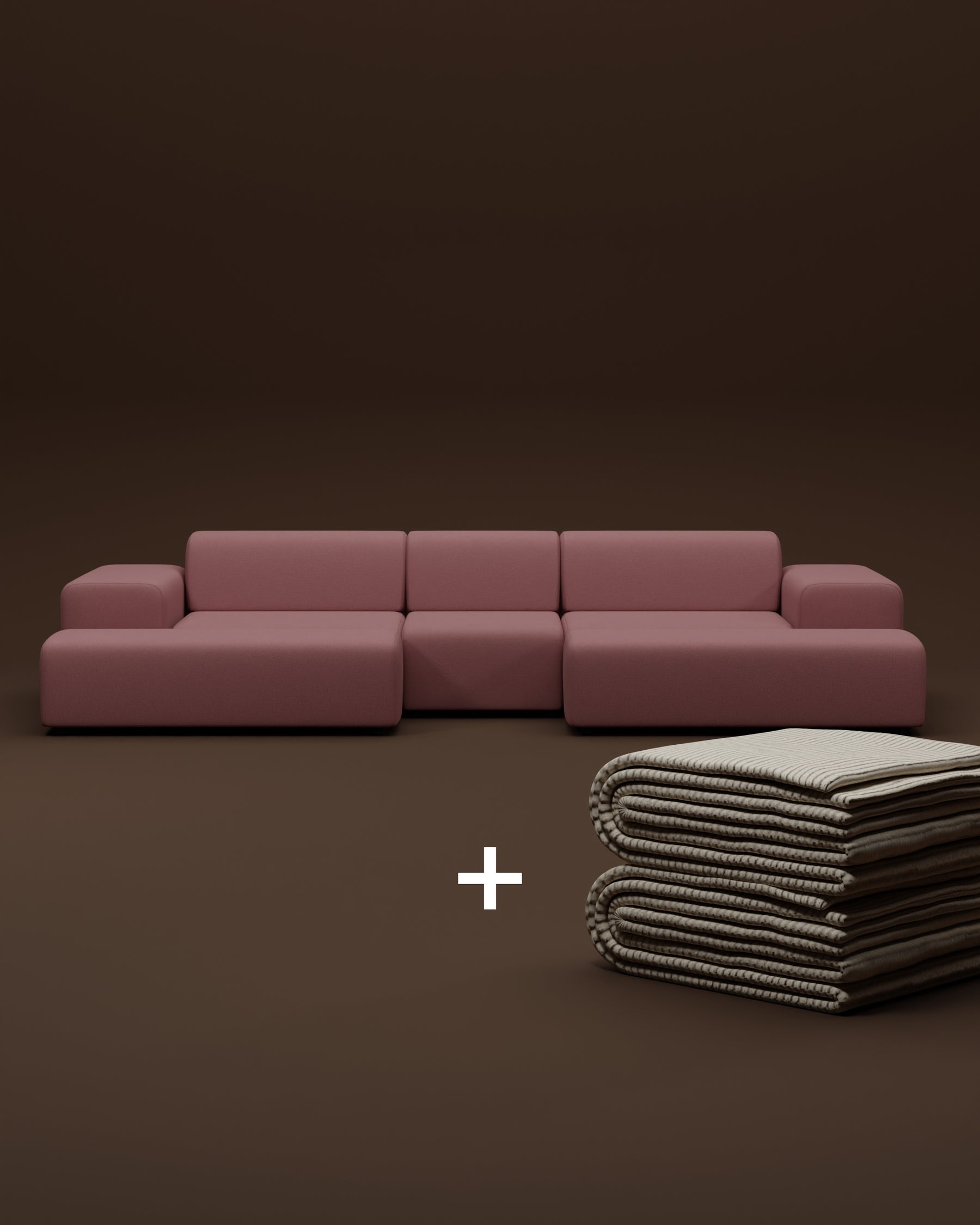 Modulares Sofa Nina U-Form / Wohnlandschaft mit Schlaffunktion