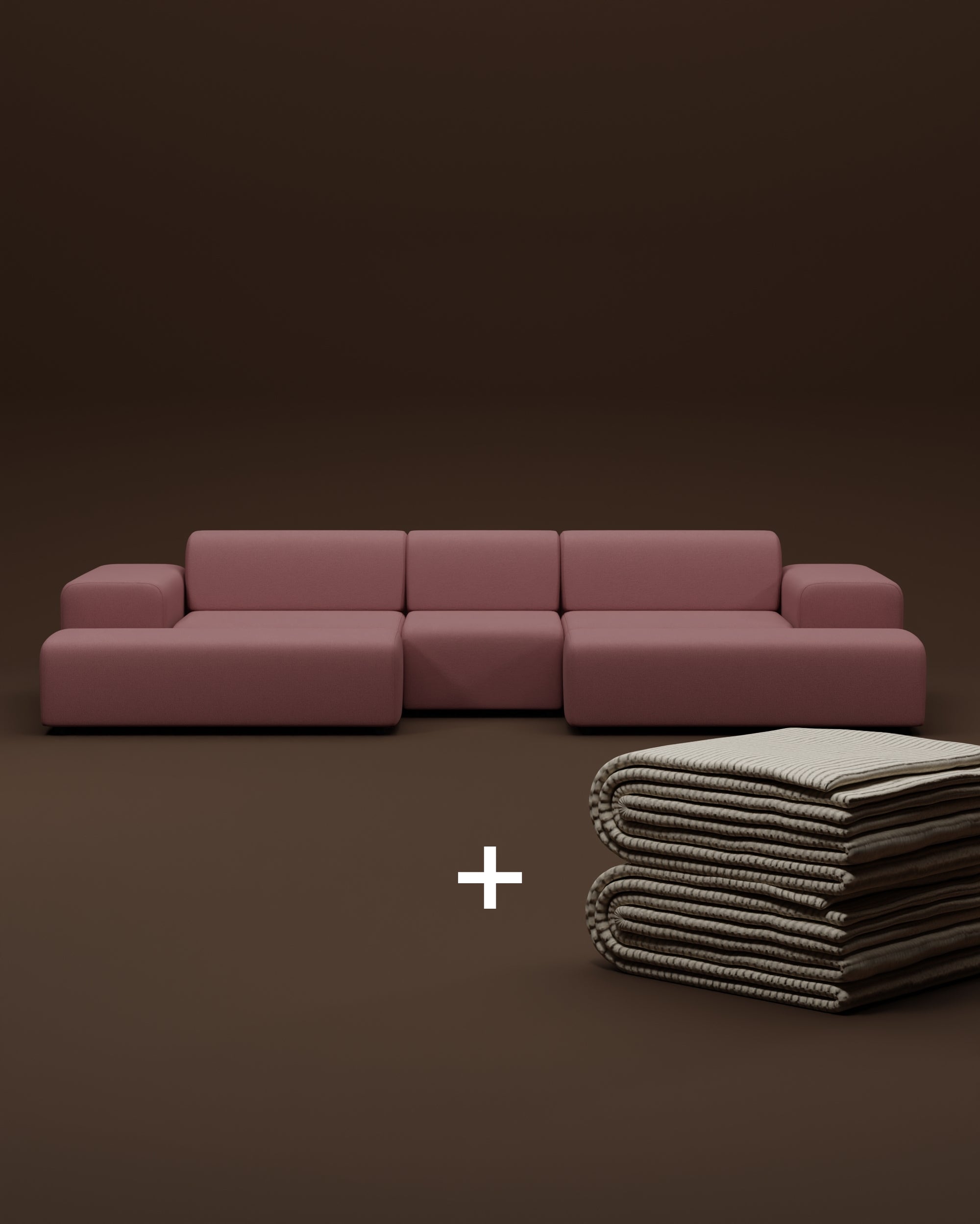 Modulares Sofa Nina U-Form / Wohnlandschaft mit Schlaffunktion