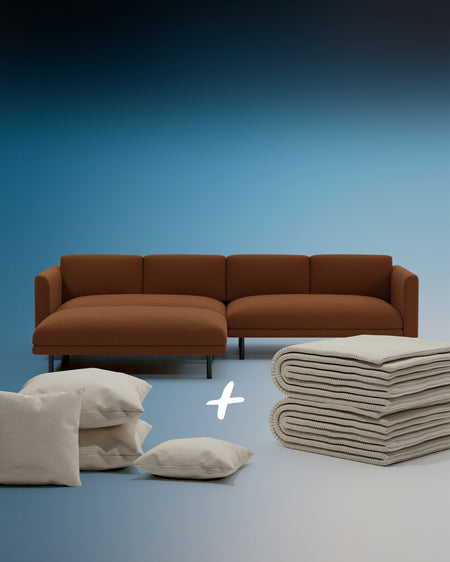 Modulares Sofa Aera 3-Sitzer mit Hocker und Schlaffunktion 3 in 1 Set