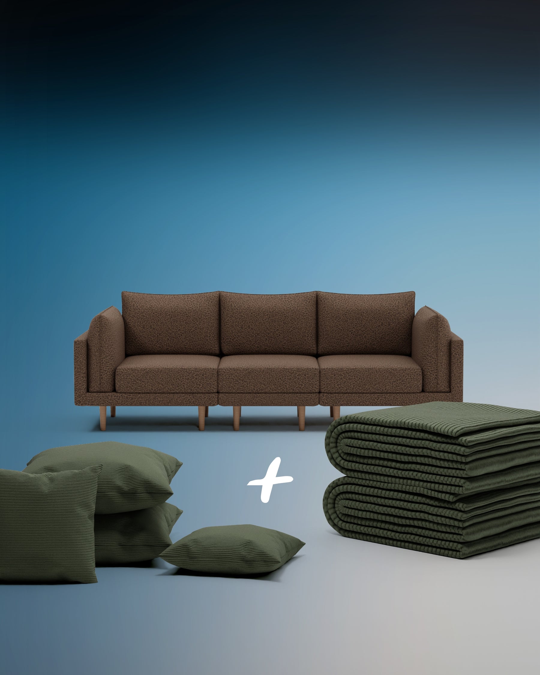 Modulares Sofa Donna 3-Sitzer mit Schlaffunktion 3 in 1 Set