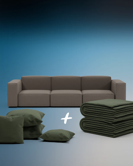 Modulares Sofa Harvey 4-Sitzer mit Schlaffunktion 3 in 1 Set