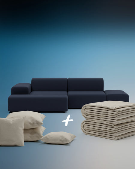 Modulares Ecksofa Nina 4-Sitzer mit Schlaffunktion 3 in 1 Set