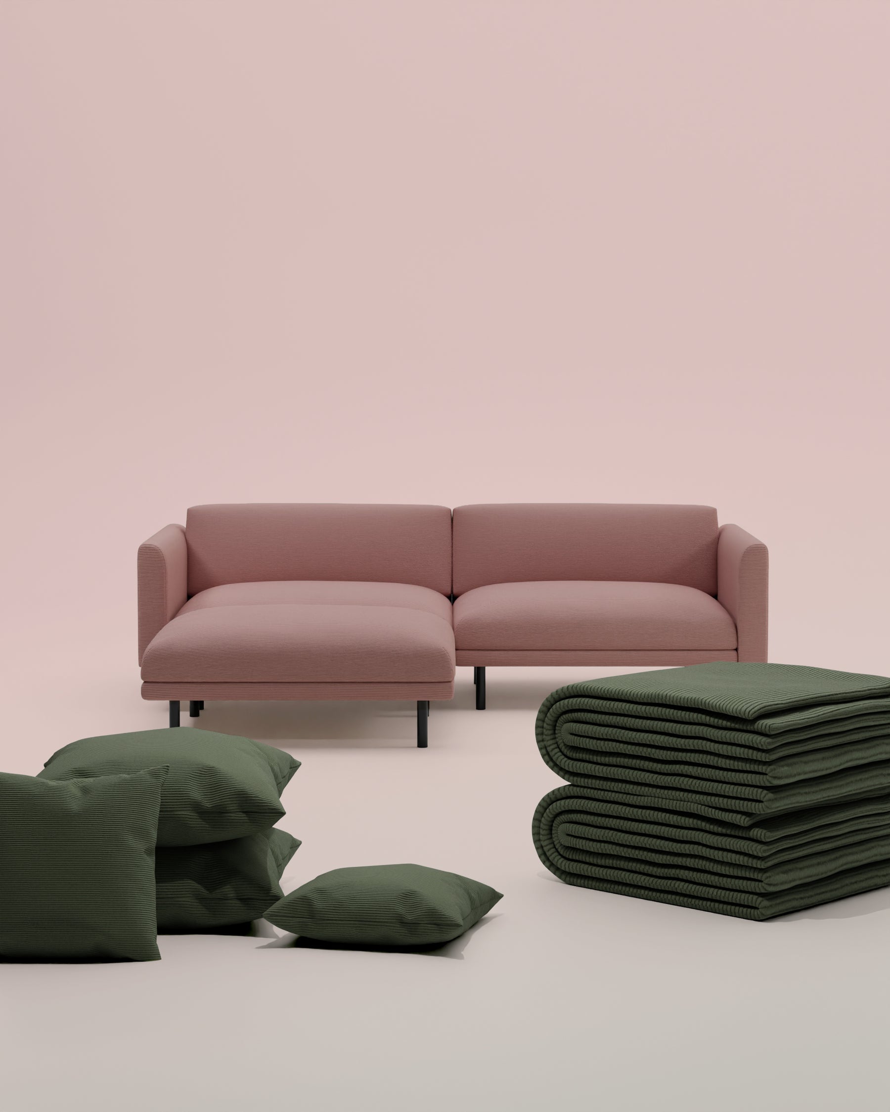 3 in 1 set modular sofa Aera 2.5-seater with ottoman and sleeping function