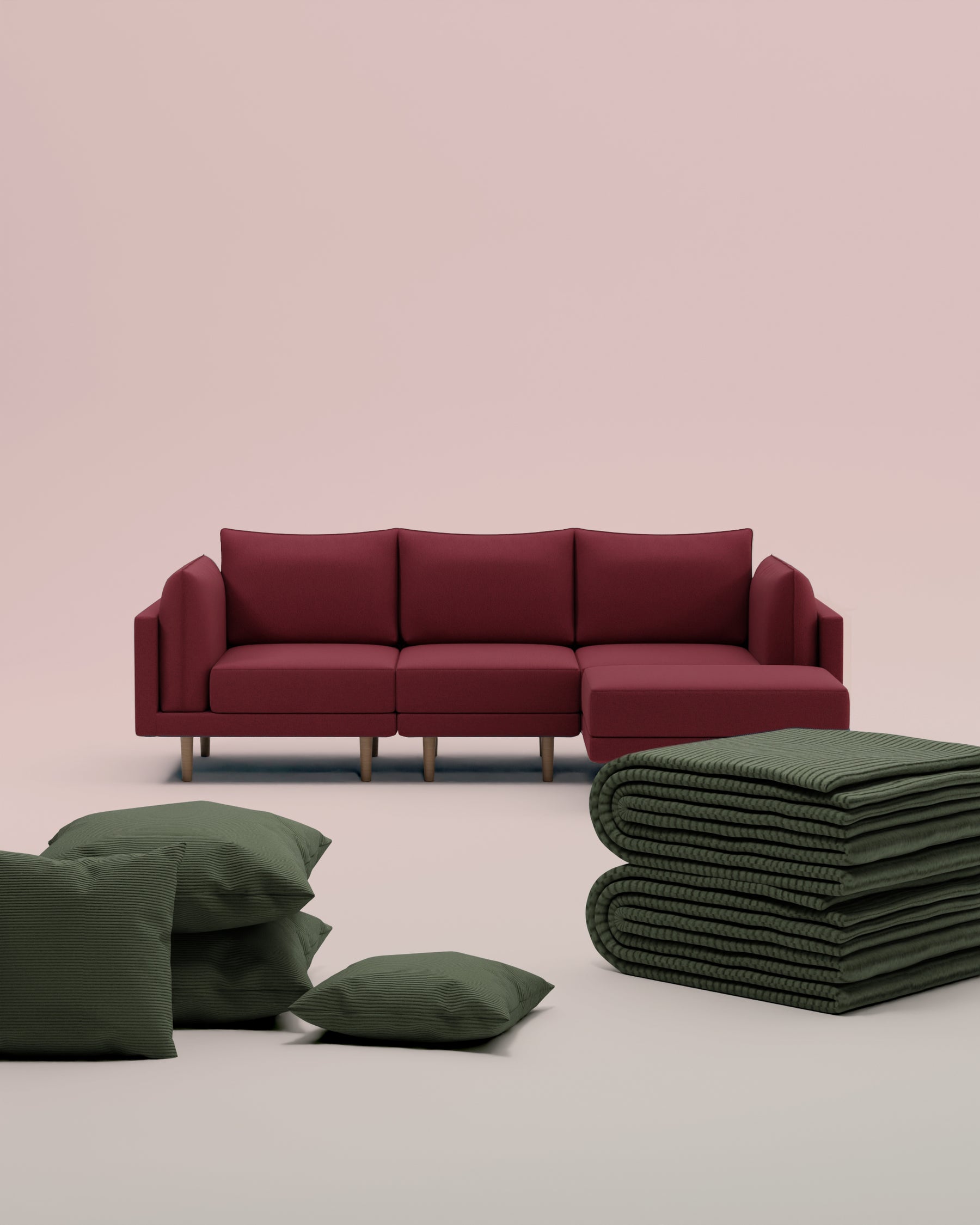 3 in 1 Set Modulares Sofa Donna 4-Sitzer mit Schlaffunktion