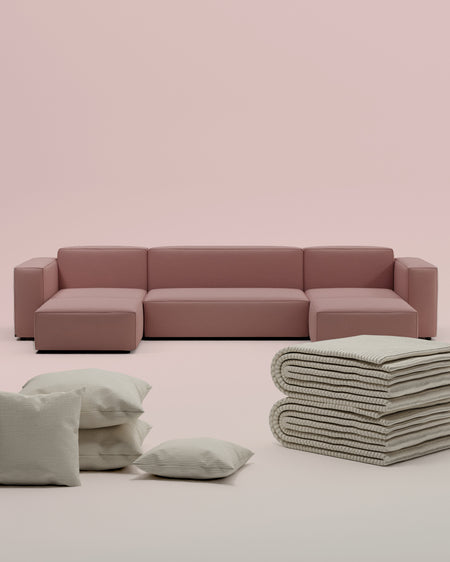 3 in 1 Set Modulares Sofa Harvey U-Form / Wohnlandschaft mit Schlaffunktion