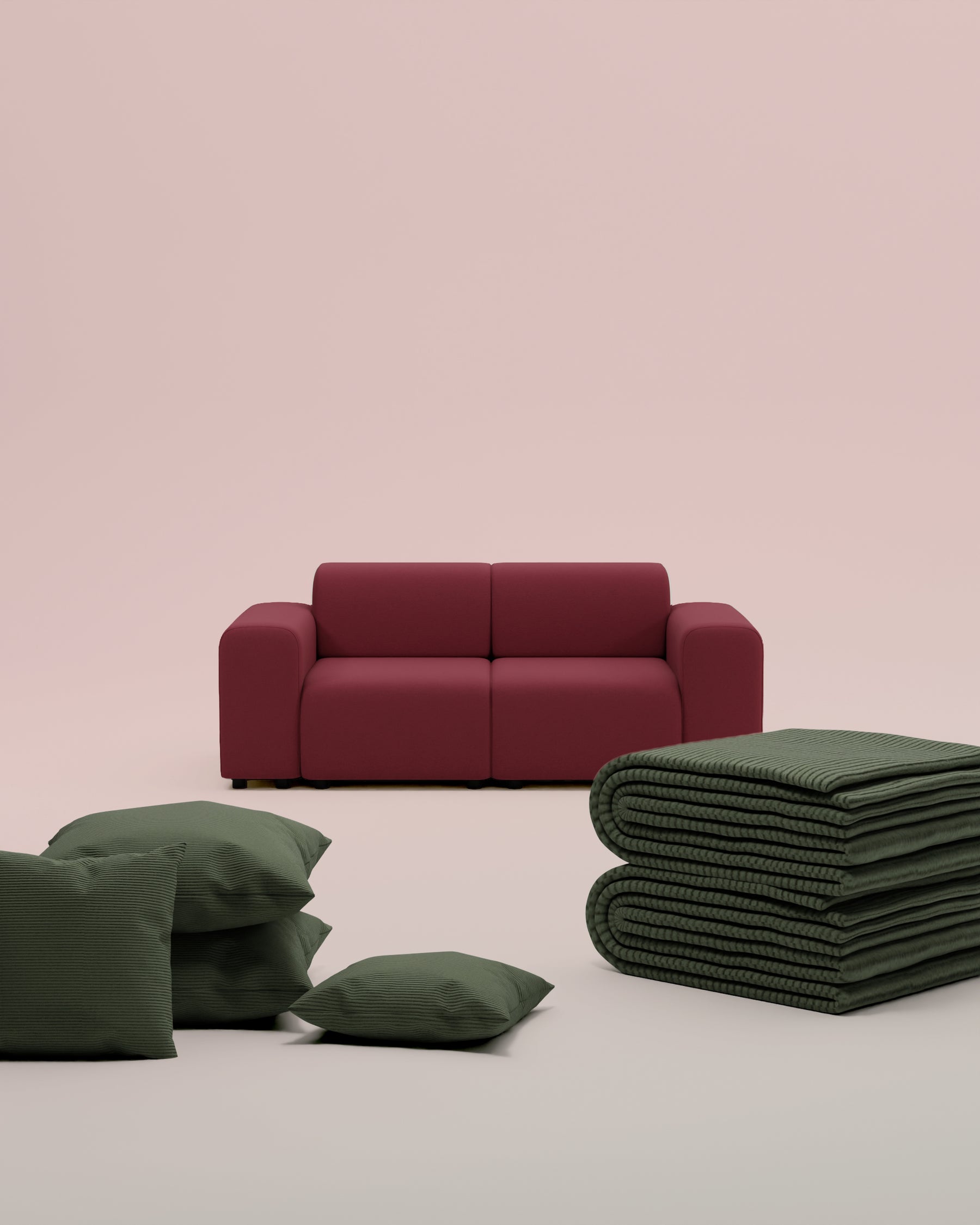 3 in 1 set modular sofa Nina 2-seater with sleep function