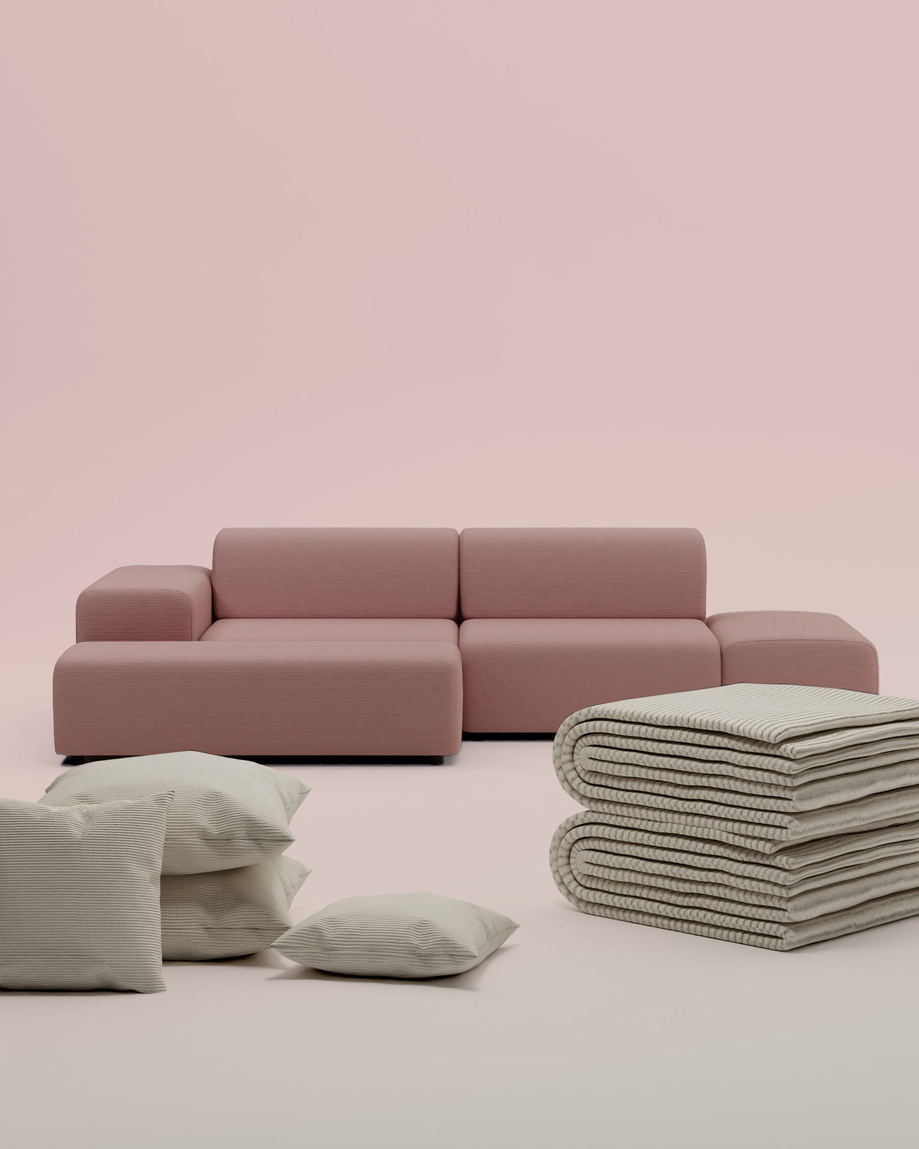 3 in 1 Set Modulares Ecksofa Nina 4-Sitzer mit Schlaffunktion