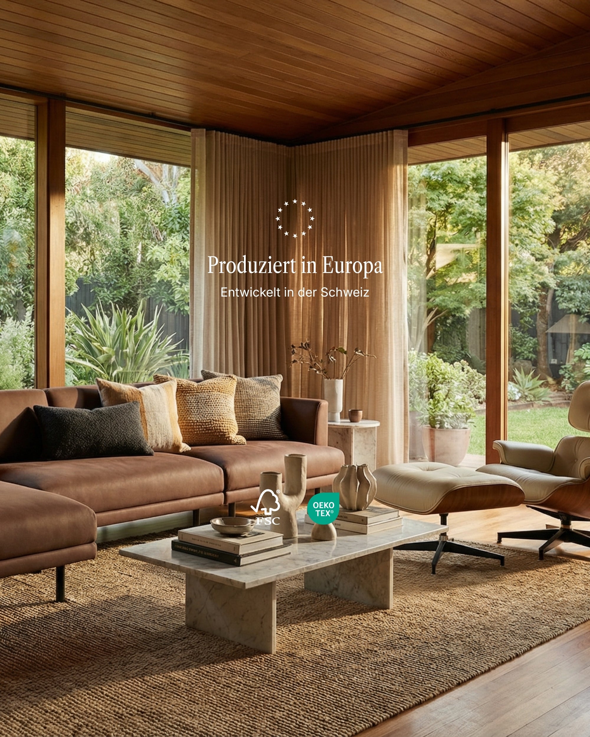 Modulares Sofa Aera 2.5-Sitzer mit Hocker und Schlaffunktion