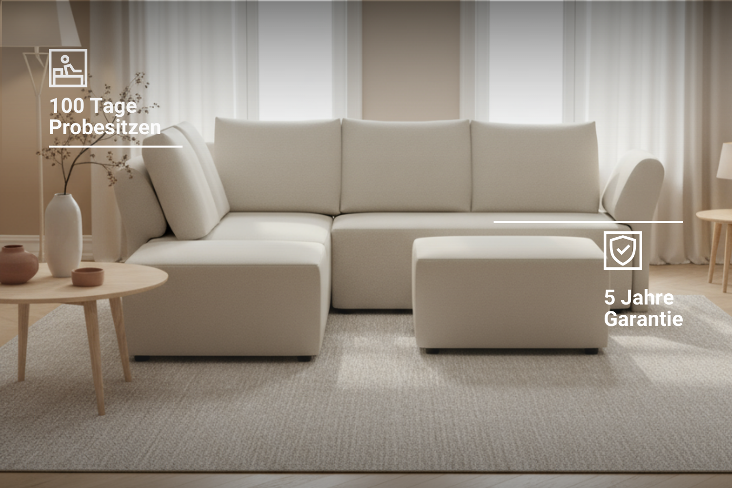Modular Corner Sofa Amy with Sleeper Function