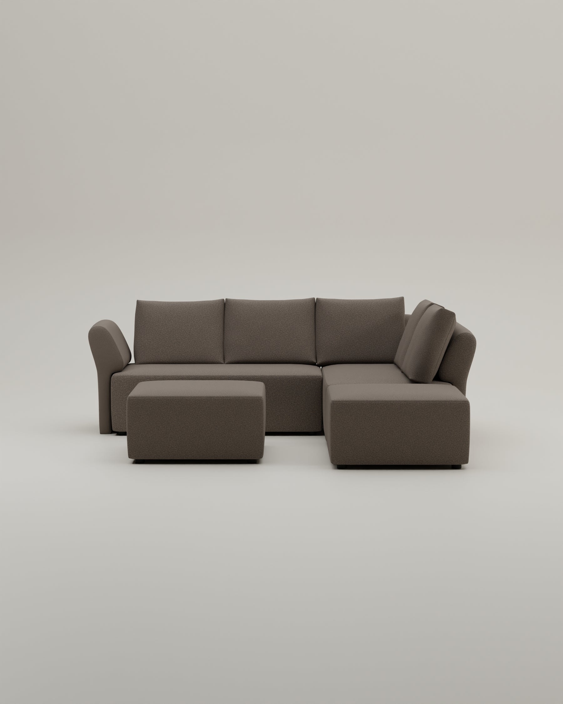 Modulares Ecksofa Amy mit Schlaffunktion