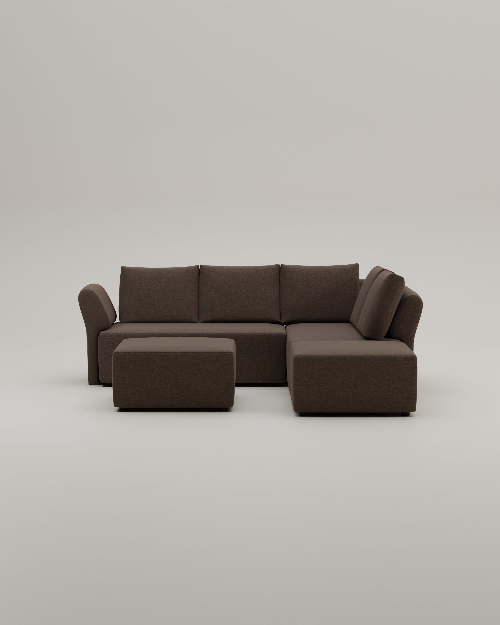 Stoffbezug - Modulares Ecksofa Amy mit Schlaffunktion