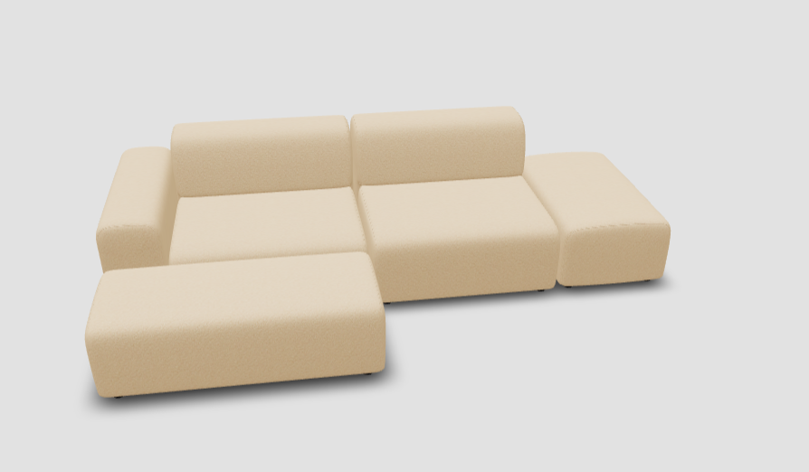 Outlet - Modulare Nina mit Schlaffunktion (Bouclé - Vainilla)