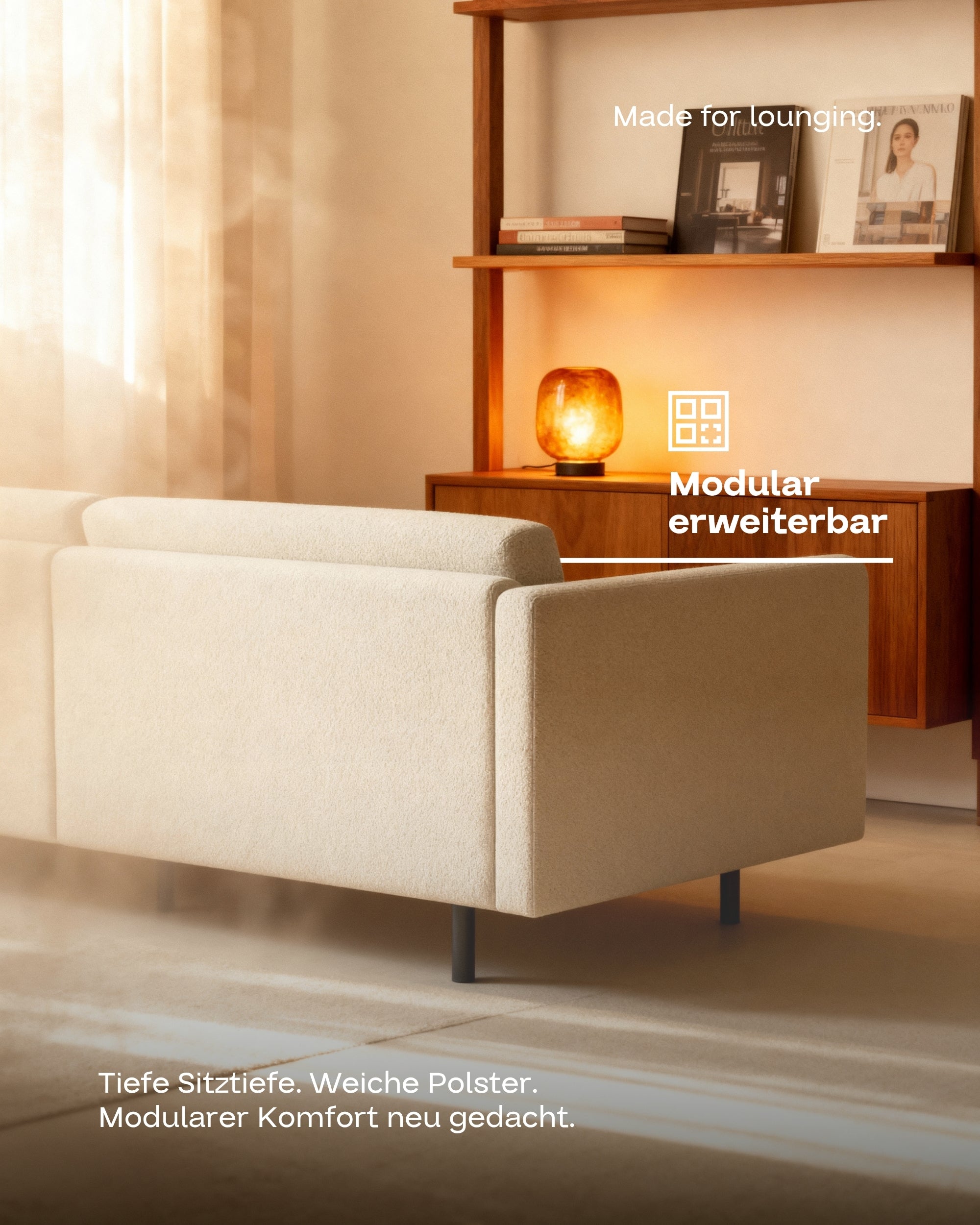 Fabric cover - Modular sofa Aera 2.5-seater with sleep function