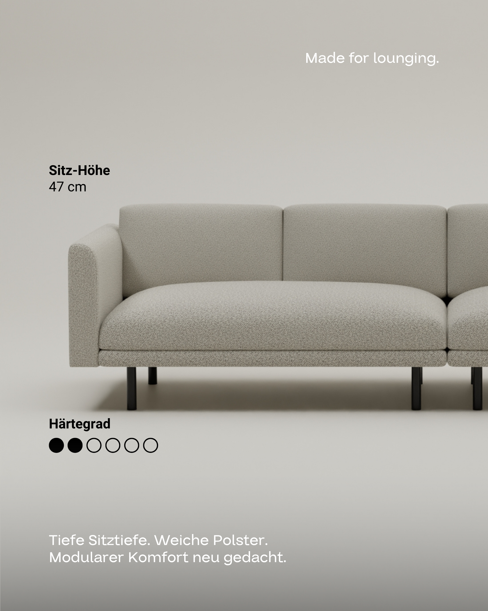 Modulares Sofa Aera 3-Sitzer mit Schlaffunktion
