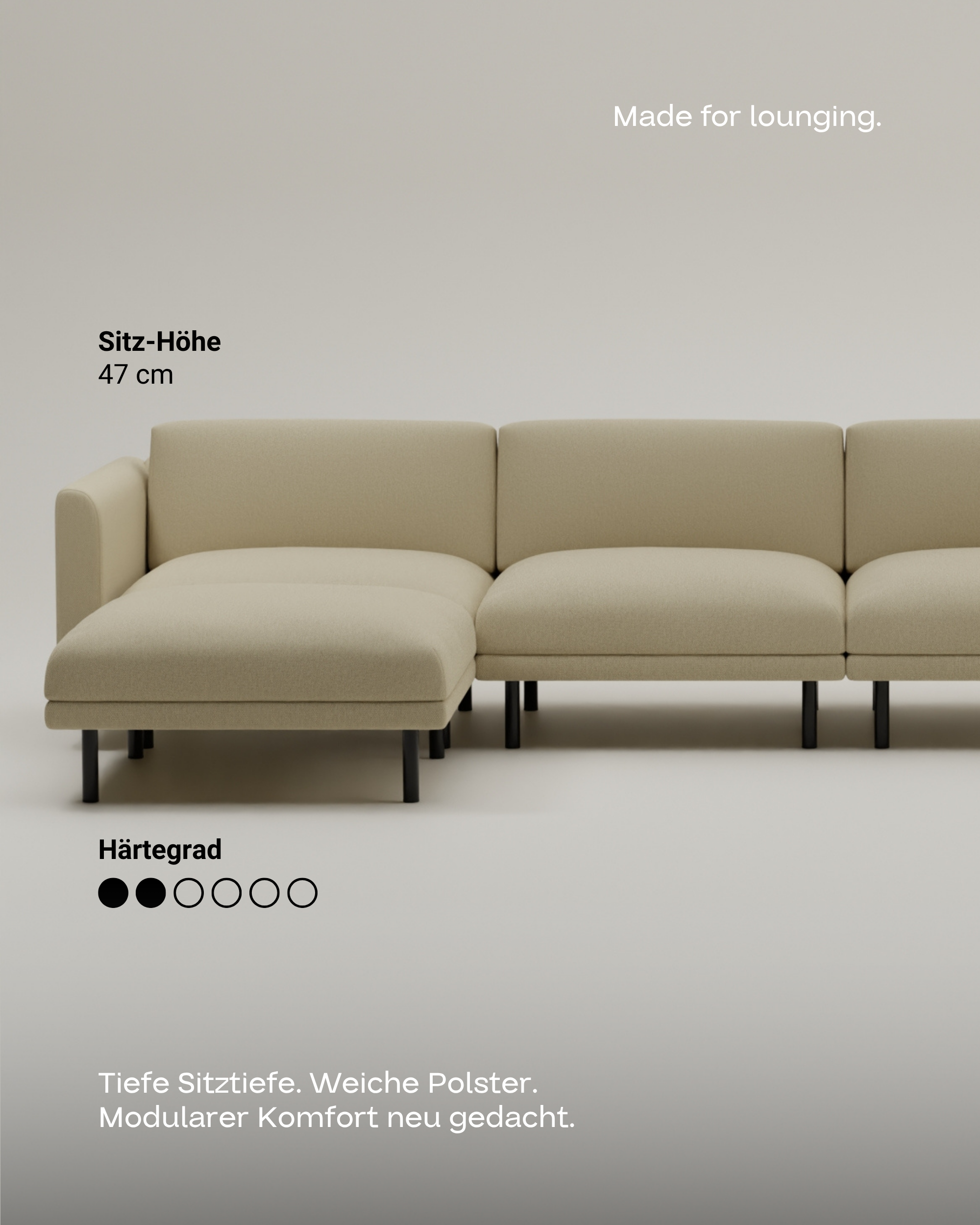 Modulares Sofa Aera Ecksofa mit Schlaffunktion