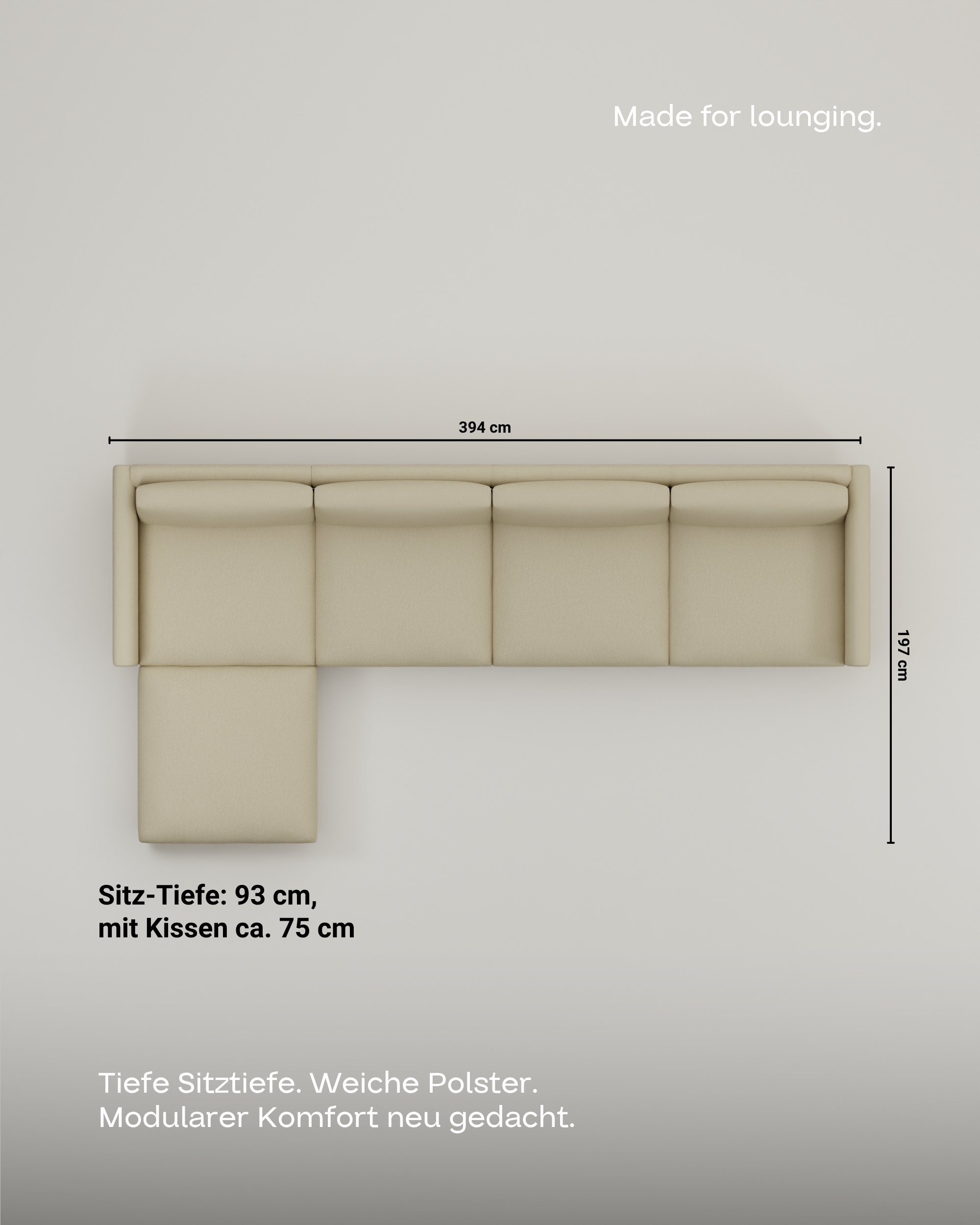 Modulares Sofa Aera 5-Sitzer mit Schlaffunktion