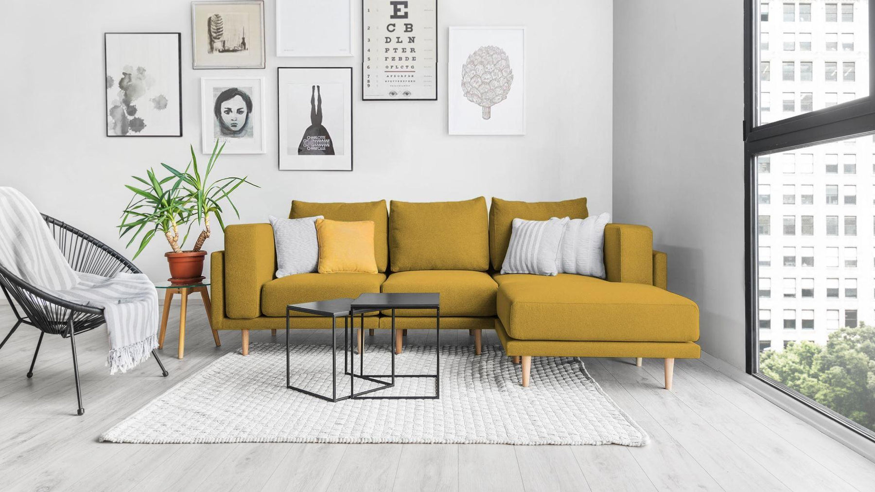 Outlet - Donna 4-seater modular sofa with sleep function - Nova fabric