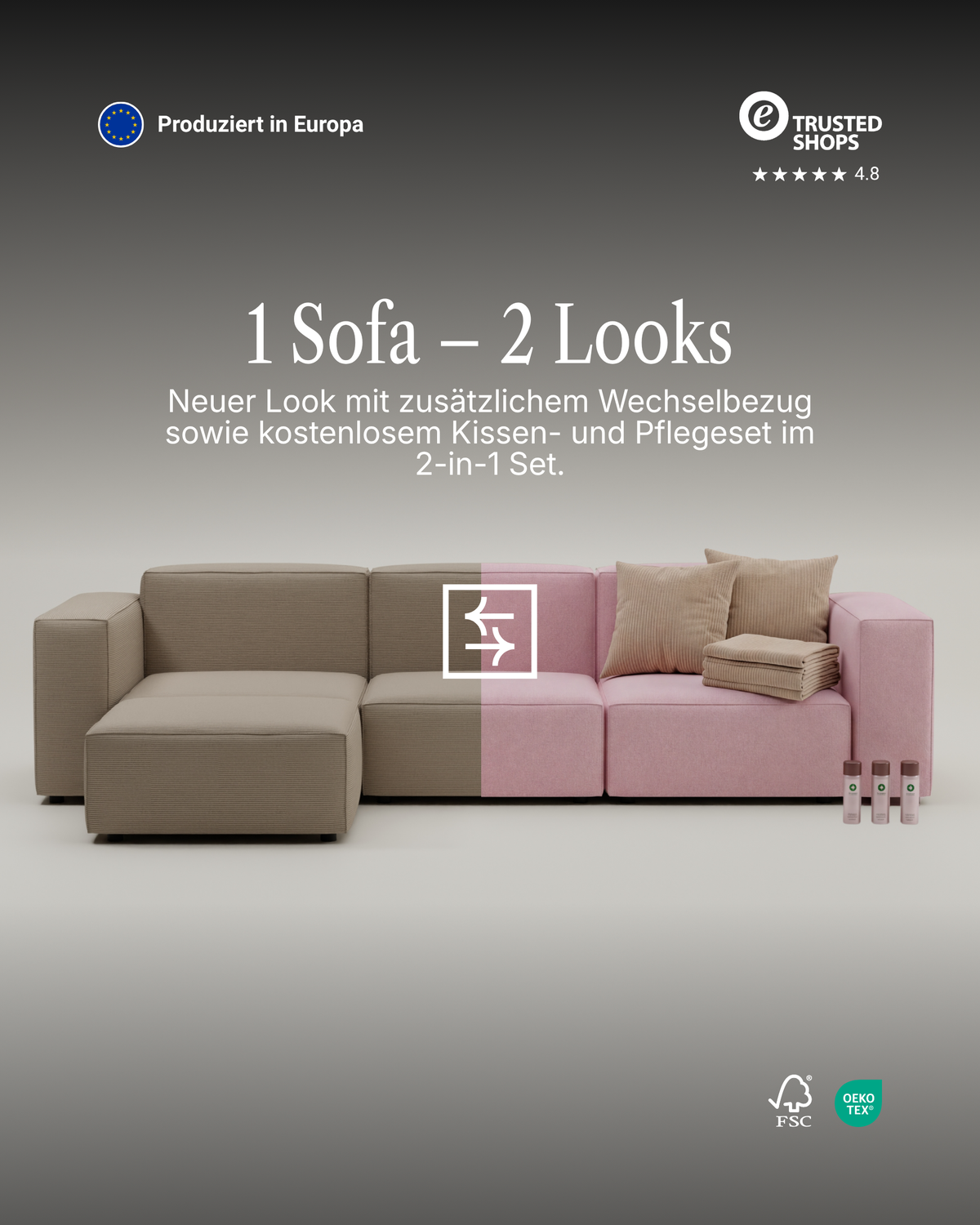 Harvey modular corner sofa XL with sleeping function