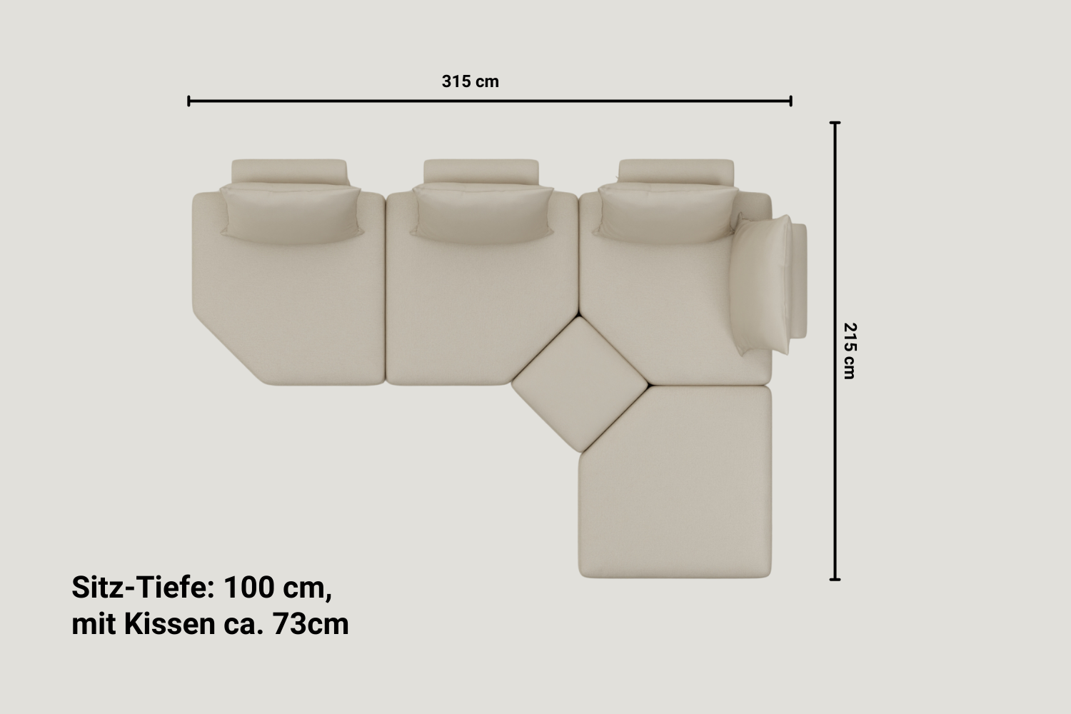 Katrina 2.0 modular sofa with sleep function
