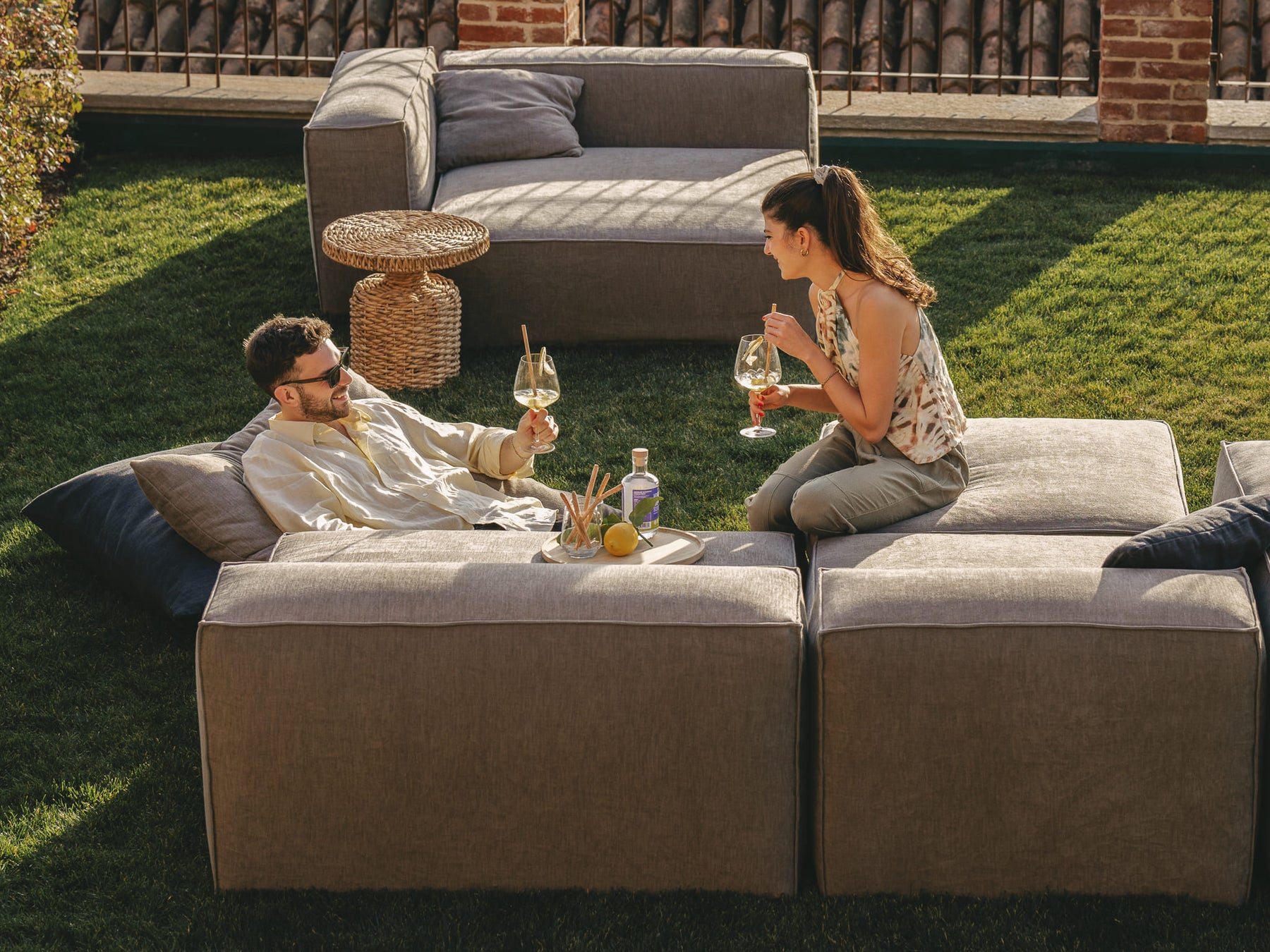Outdoor loveseat sectional discount
