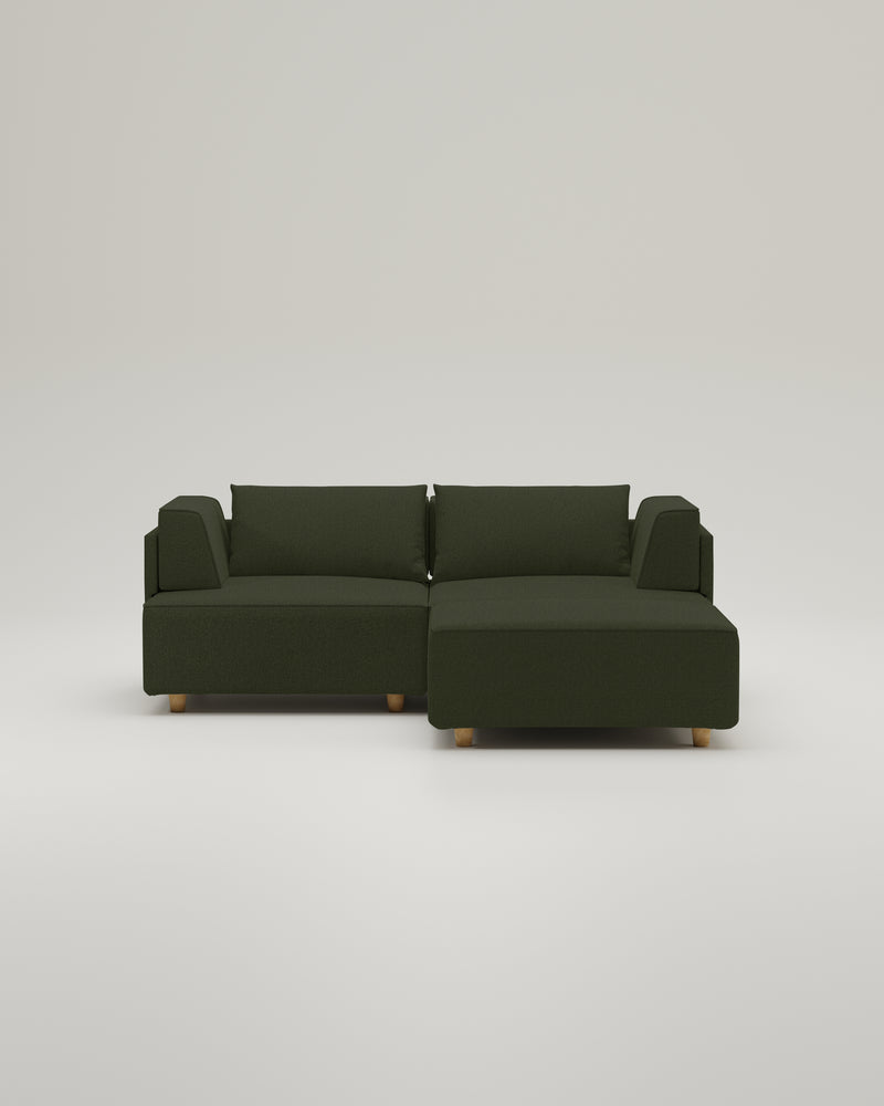 Modulares Sofa Louis 2-Sitzer mit Hocker und Schlaffunktion
