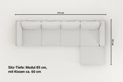 Donna XL modular sofa with sleep function - fabric Nova
