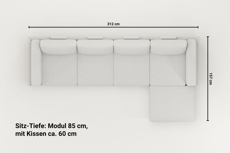 Donna XL modular sofa with sleep function - fabric Nova