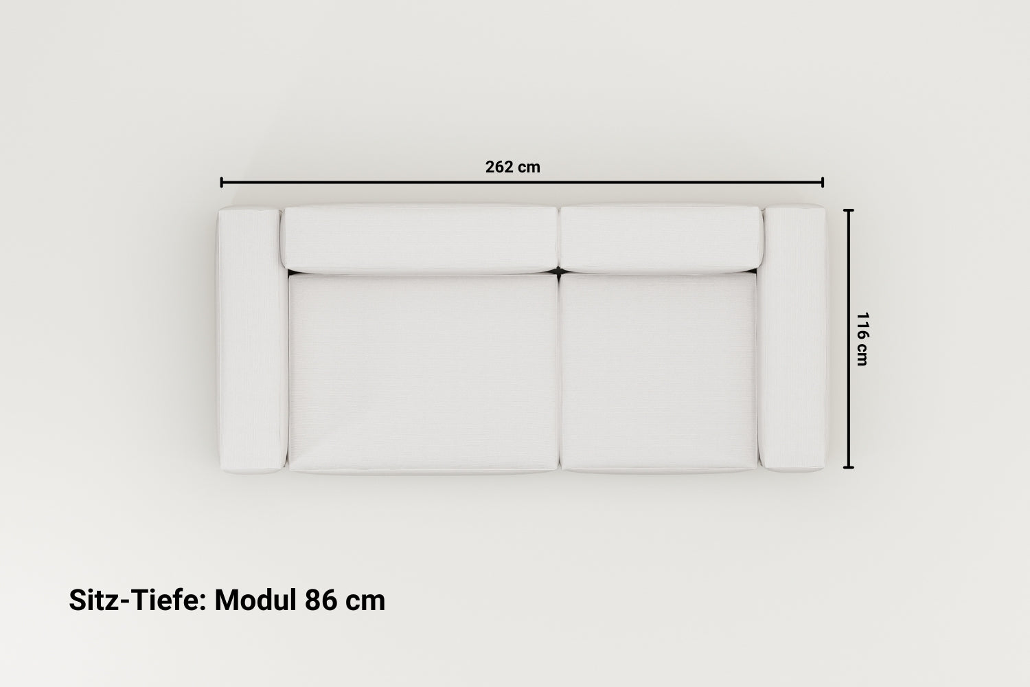 Modulares Sofa Harvey 3-Sitzer mit Schlaffunktion