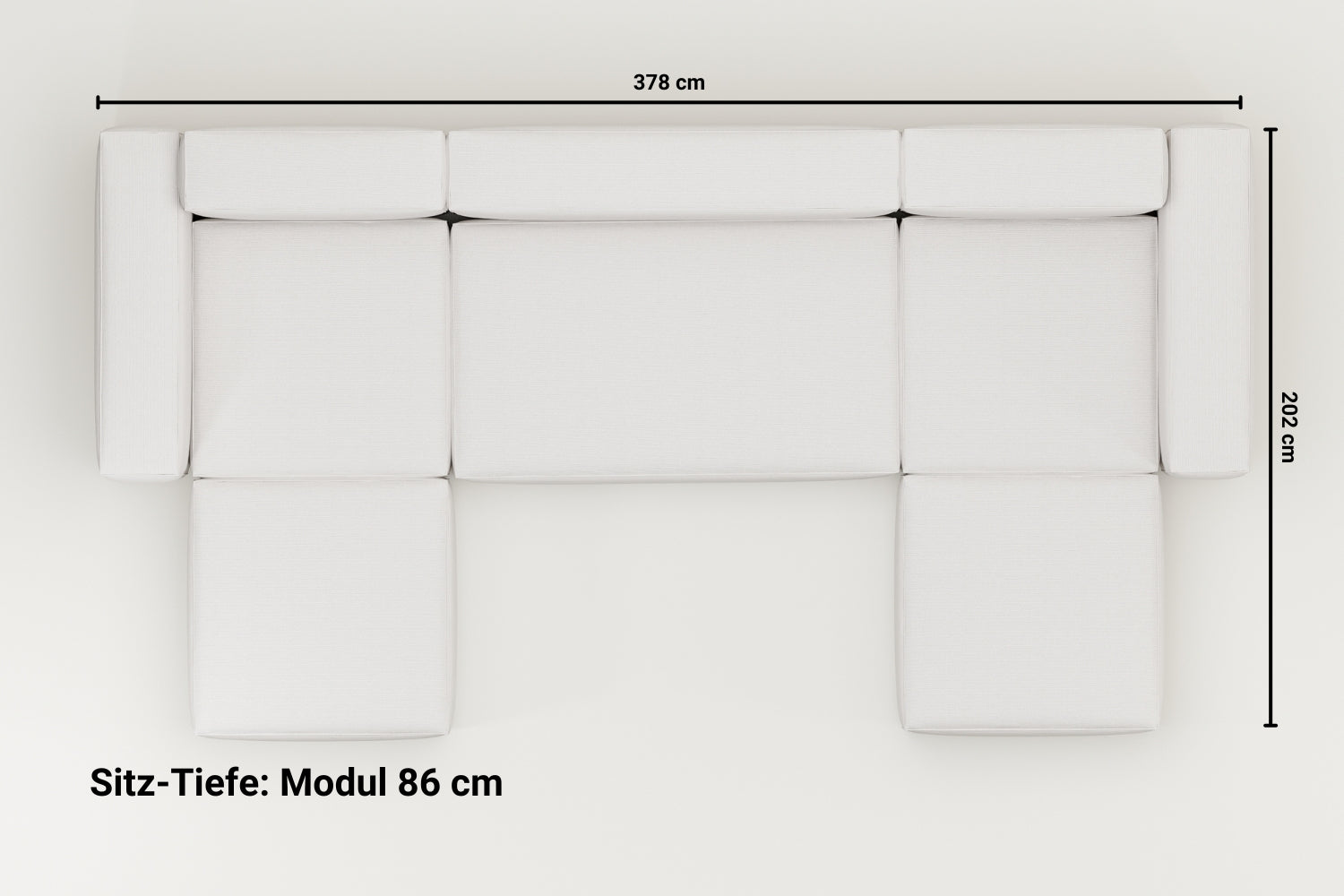 Modulares Sofa Harvey U-Form / Wohnlandschaft mit Schlaffunktion
