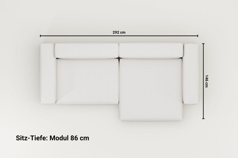 Harvey 4-seater modular corner sofa with sleep function