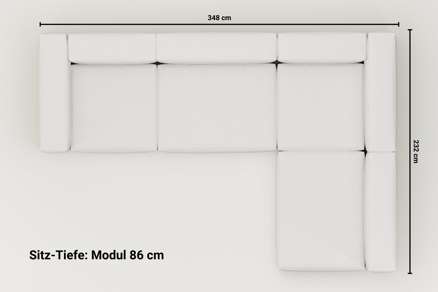 Modulares Sofa Harvey Ecksofa XL mit Schlaffunktion