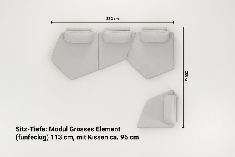 Modulares Sofa Katrina mit Schlaffunktion