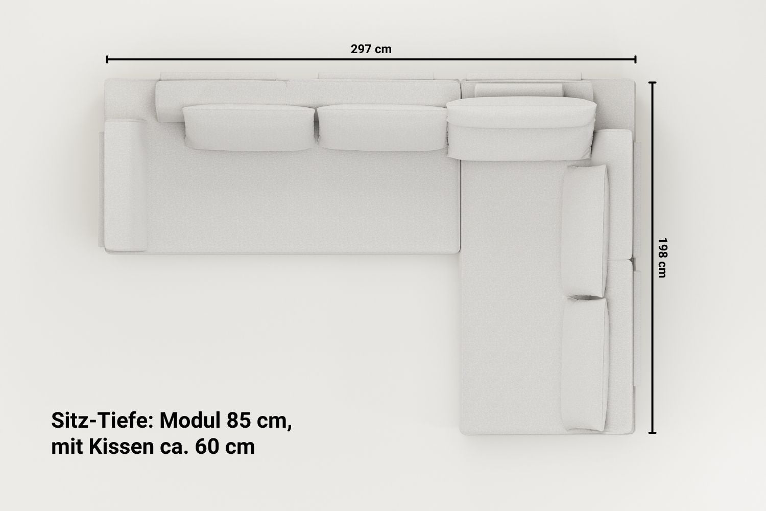 Louis L modular sofa with sleep function