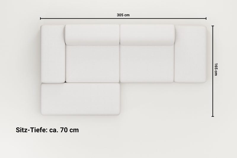 Modulares Ecksofa Nina 4-Sitzer mit Schlaffunktion