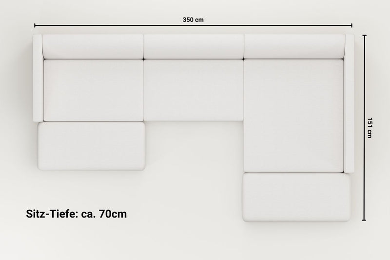 Modulares Sofa Paula U-Form / Wohnlandschaft mit Schlaffunktion