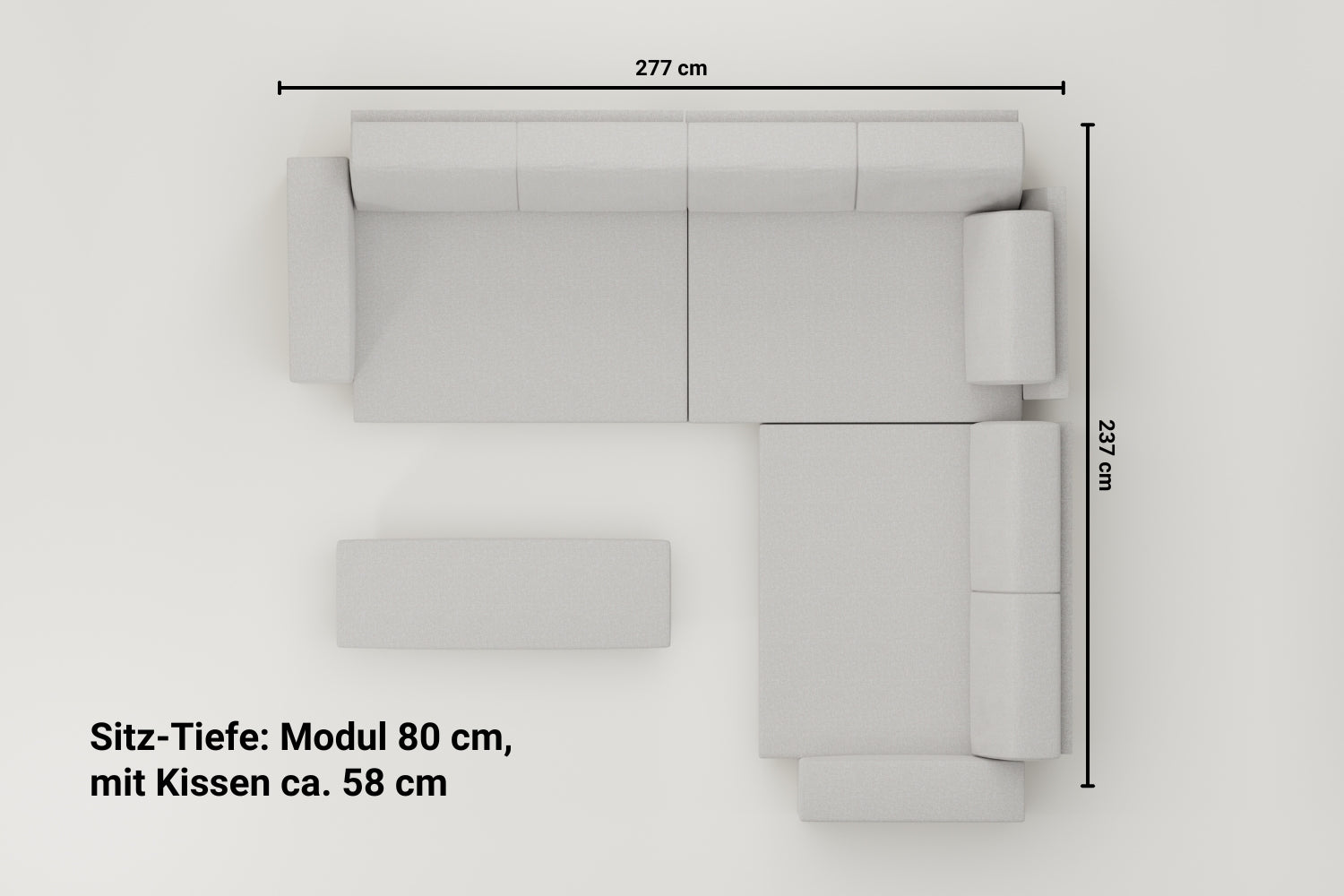 Modular sofa Rachel with sleep function