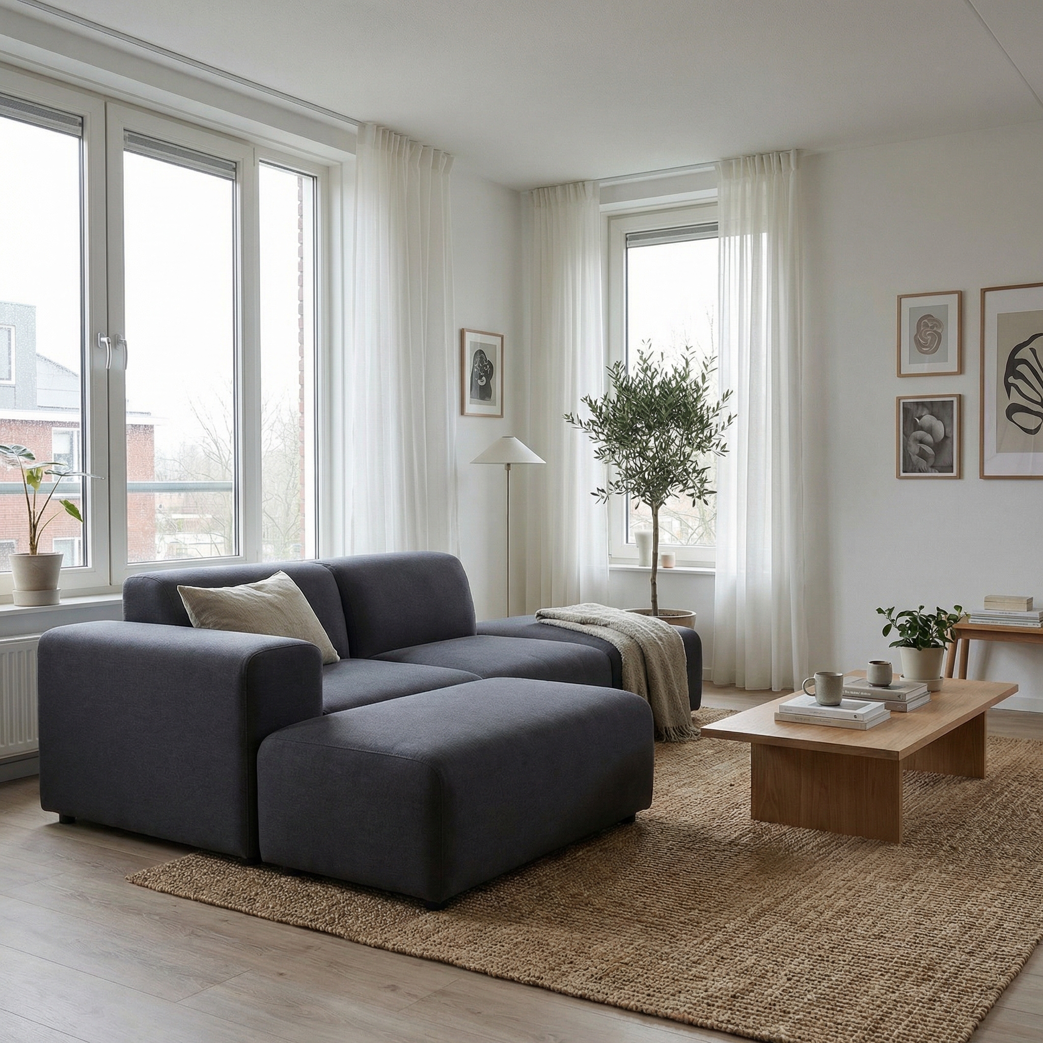 Modulares Ecksofa Nina 4-Sitzer Mini mit Schlaffunktion