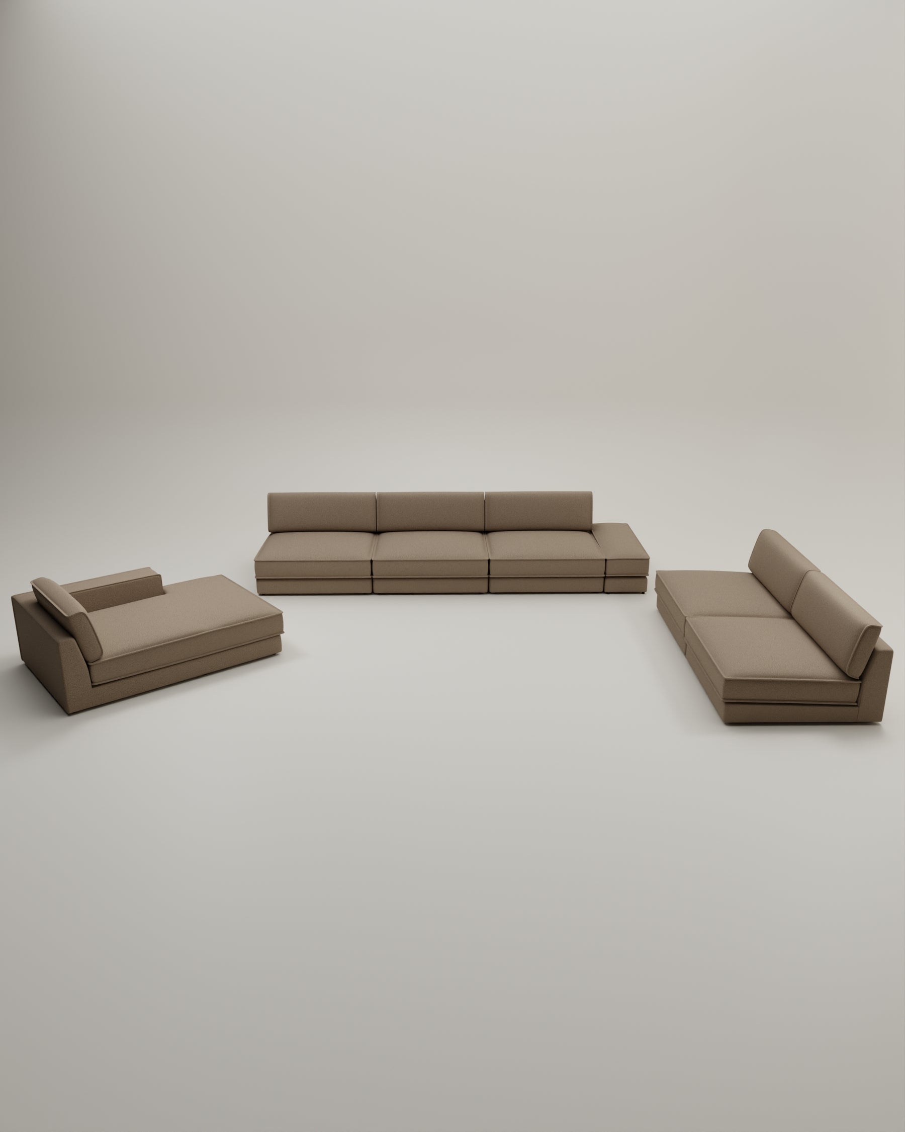 Modulares Sofa Terra U-Form / Wohnlandschaft mit Schlaffunktion