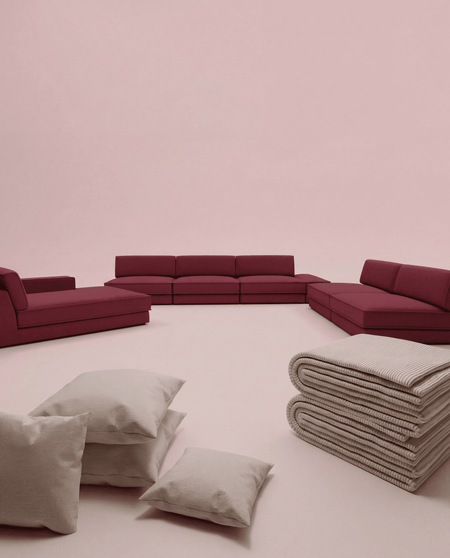 3 in 1 set modular sofa Terra U-form living area with sleeping function