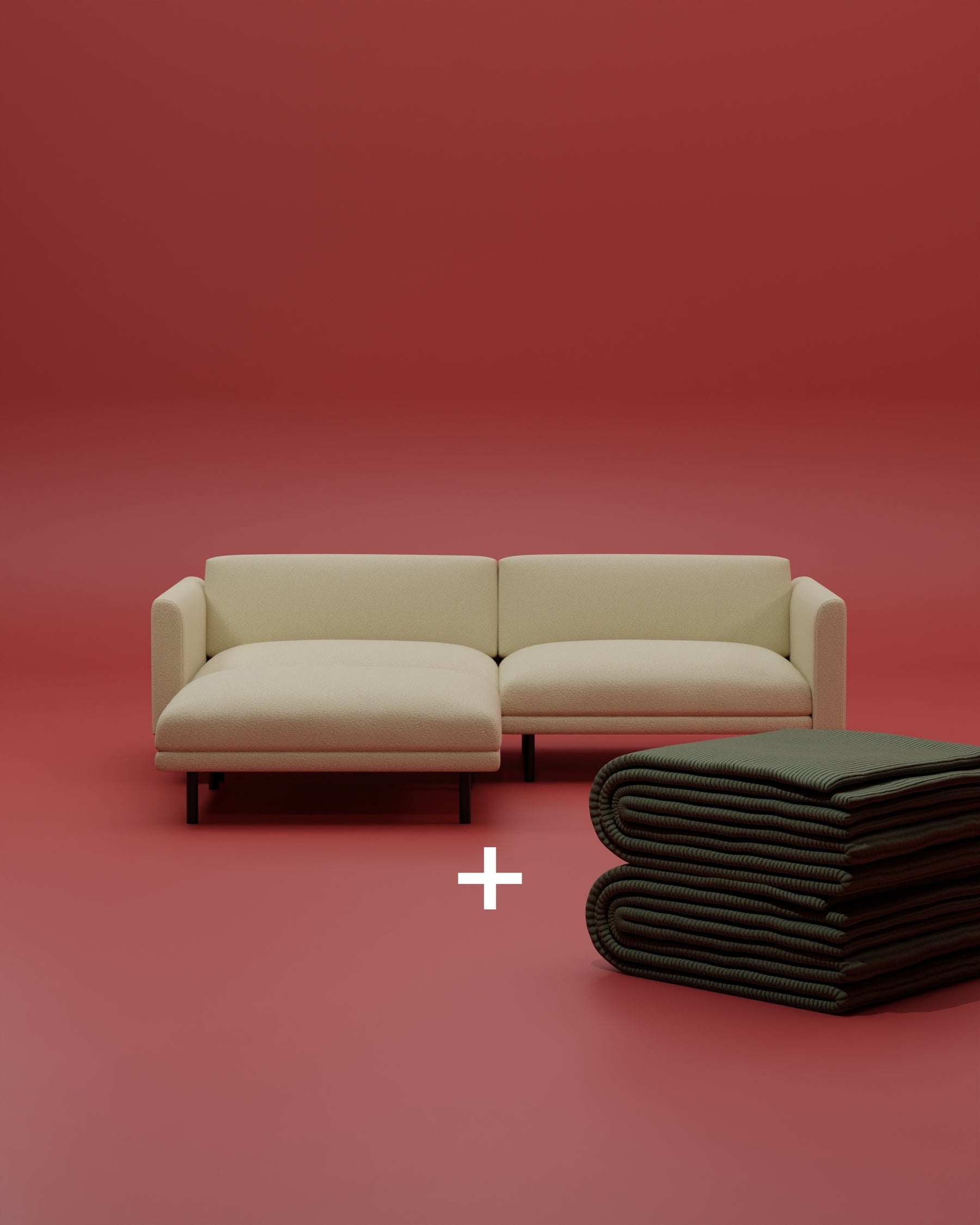 Modulares Sofa Aera 2.5-Sitzer mit Hocker 2 in 1 Set