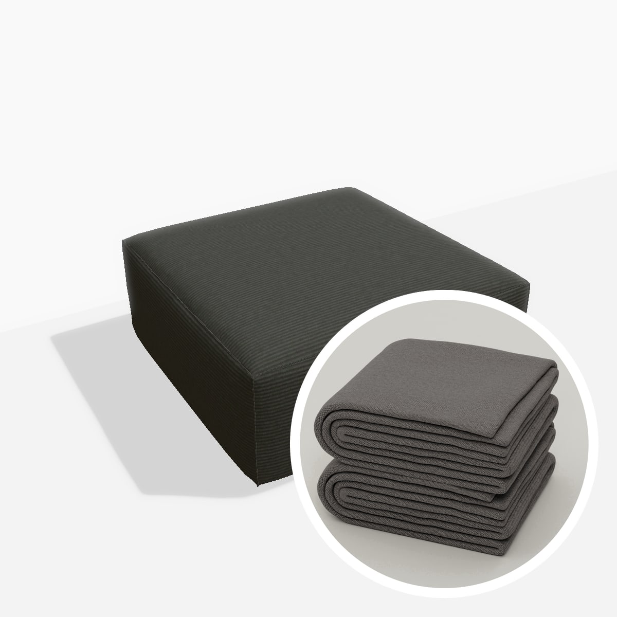 Stoffbezug - Harvey Sitz 86x86 – Cord / Anthrazit