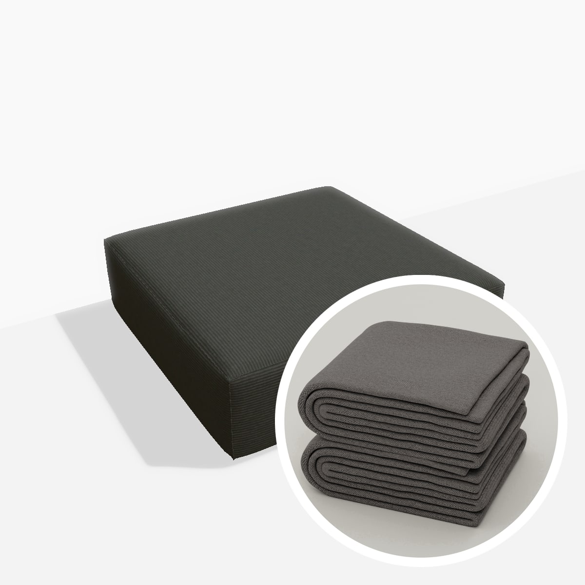Stoffbezug - Harvey Sitz 116x116 – Cord / Anthrazit