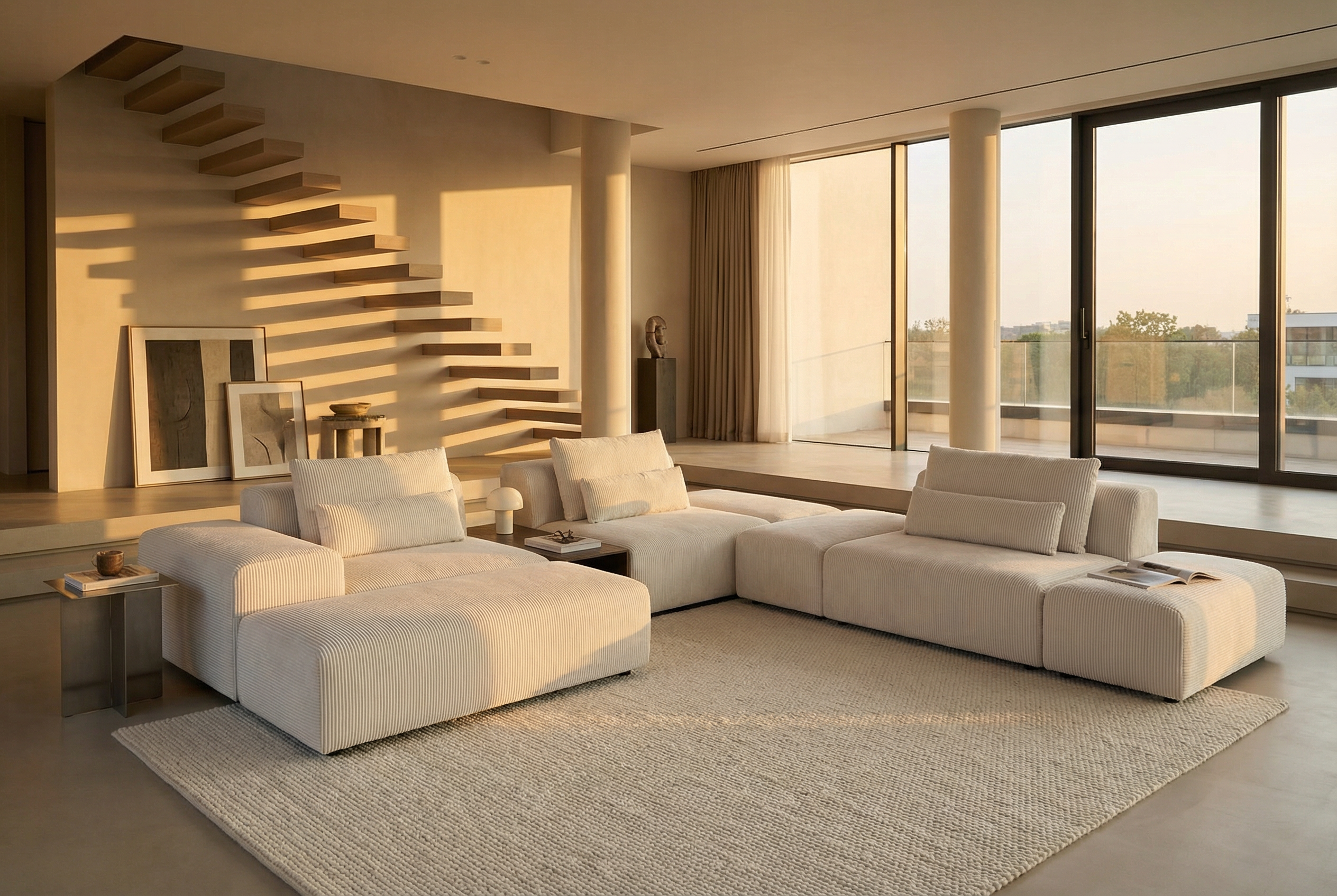 Nina 4-seater modular corner sofa with sleep function