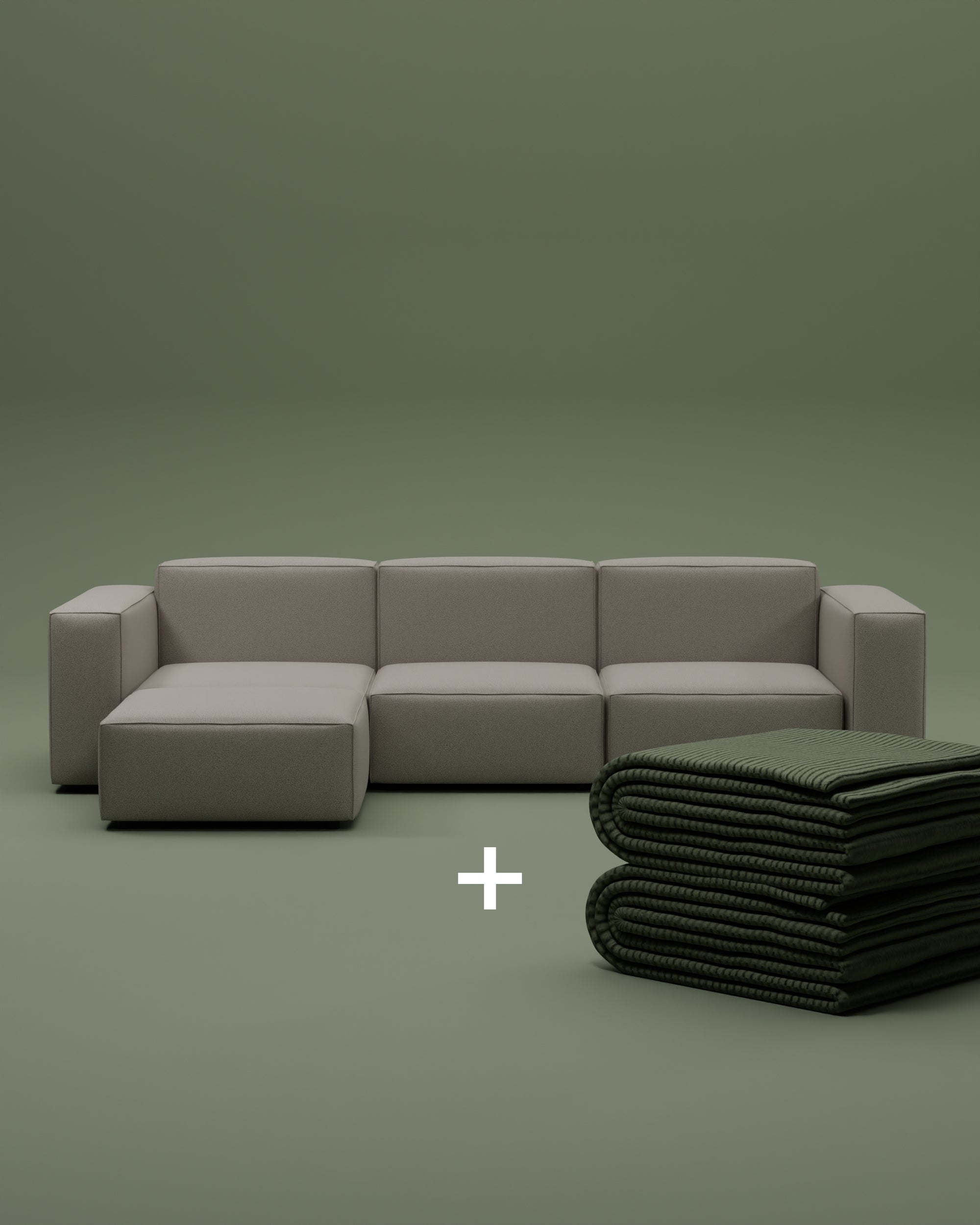 Modulares Sofa Harvey 4-Sitzer L mit Schlaffunktion