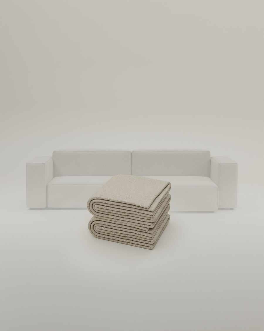 Outlet - Fabric cover Natural-Linea - Modular corner sofa Harvey 4-seater Showroom Munich
