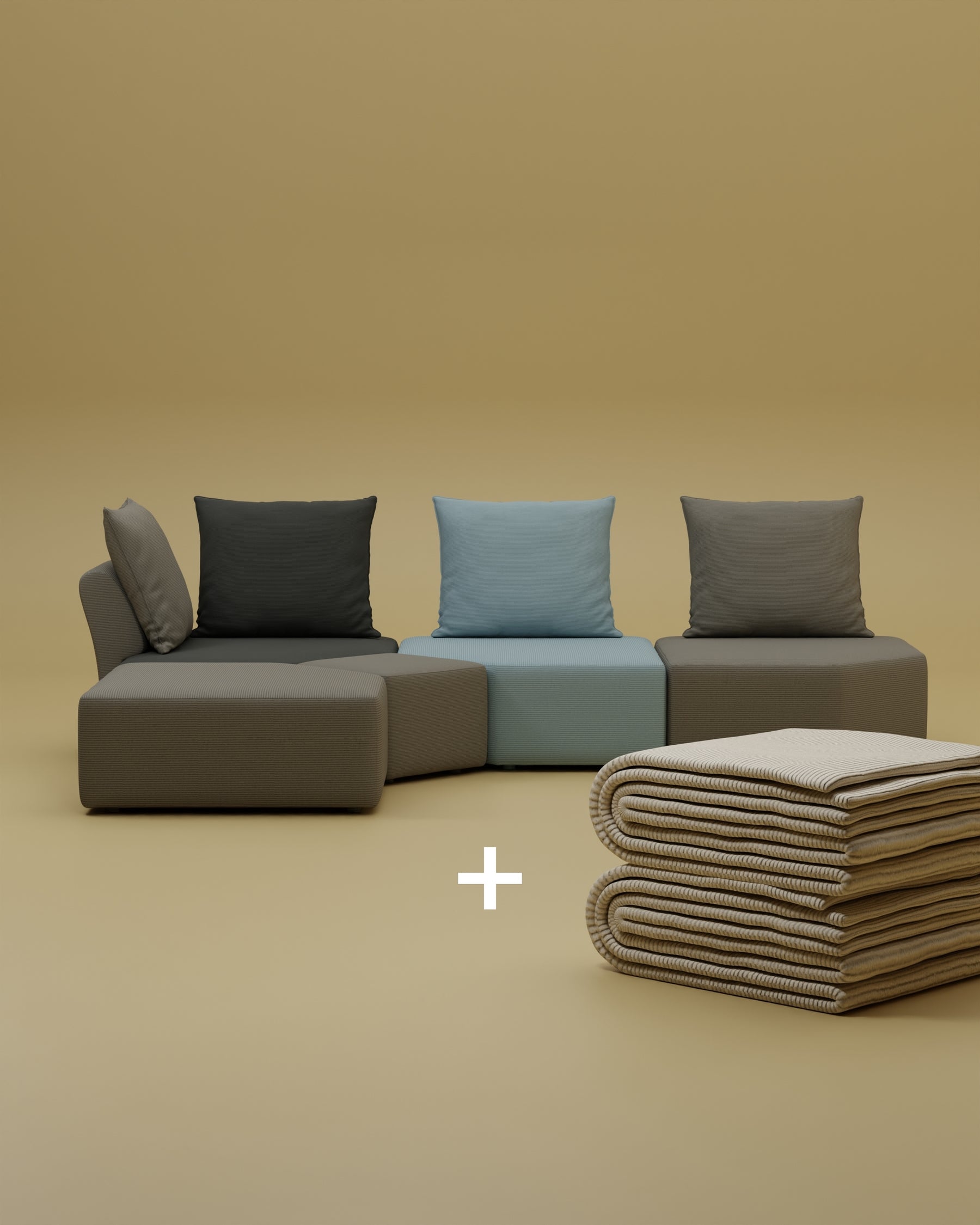 Modulares Sofa Katrina mit Schlaffunktion