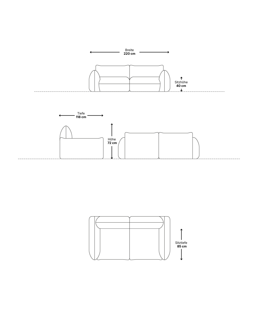 Modulares Sofa Luma 2-Sitzer