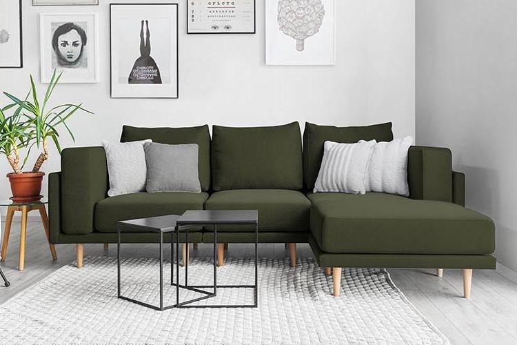 Modulares Sofa Donna mit Schlaffunktion - Piniengrün-Velare - Livom