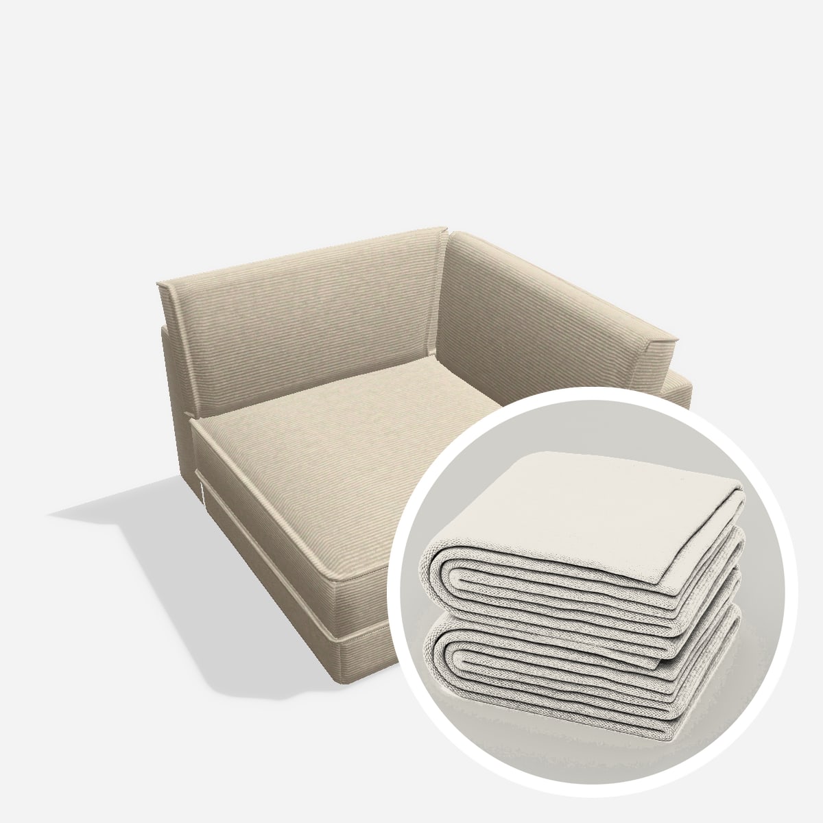 Stoffbezug - Terra eckelement RE 125 – Cord / Nata